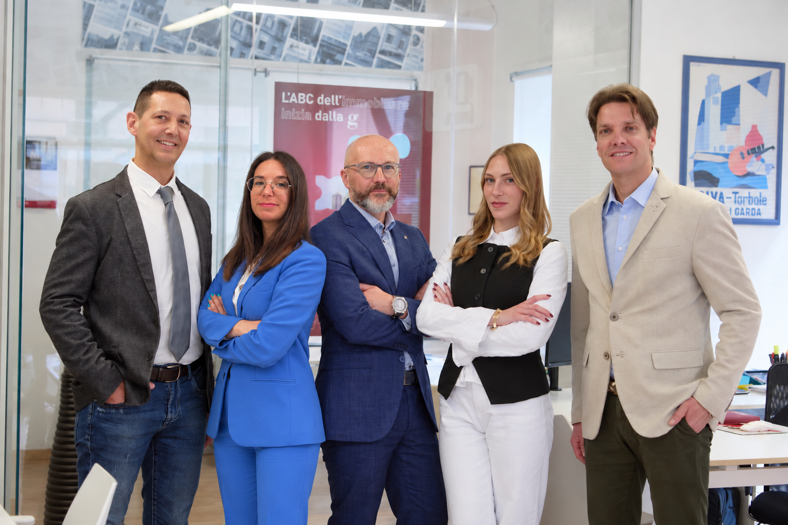 Il team di Gabetti Riva del Garda nella sede di Viale dei Tigli